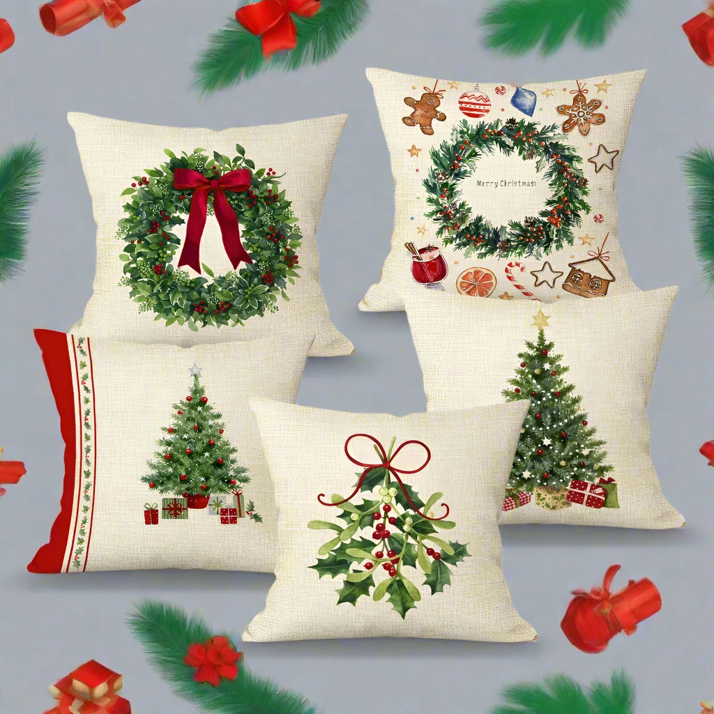 Christmas Tree Pattern Throw Pillow Case