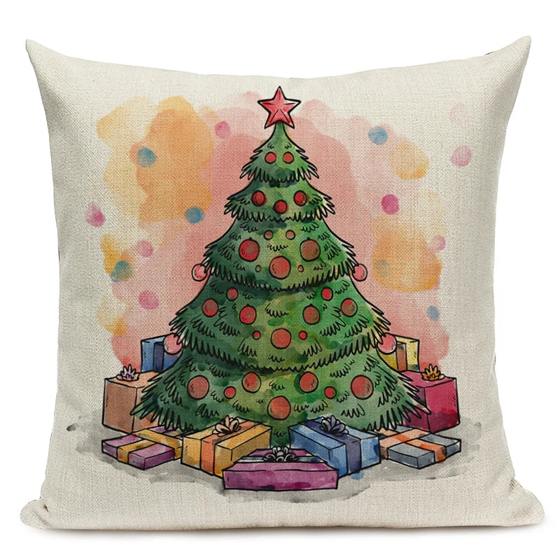 Christmas Tree Pattern Throw Pillow Case