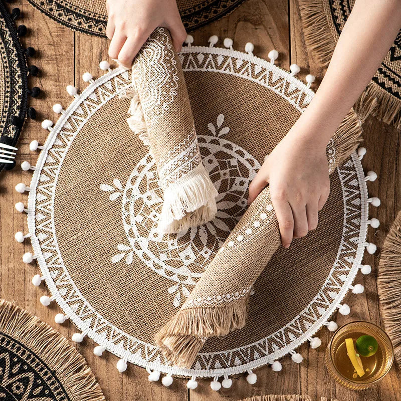 Boho Round Placemat Set