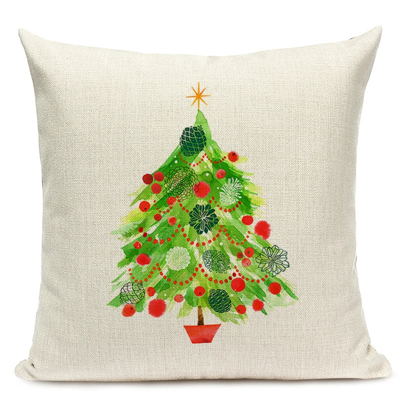 Christmas Tree Pattern Throw Pillow Case