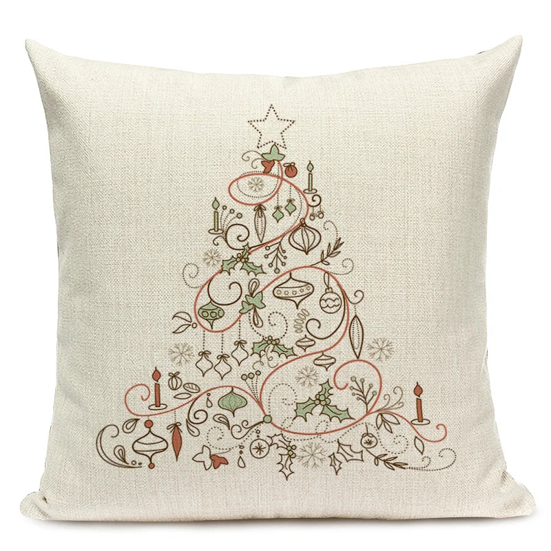 Christmas Tree Pattern Throw Pillow Case