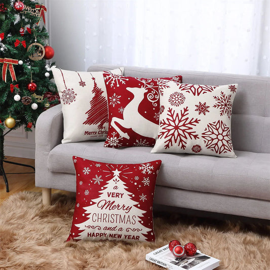 Festive Holiday Throw Pillow Cases